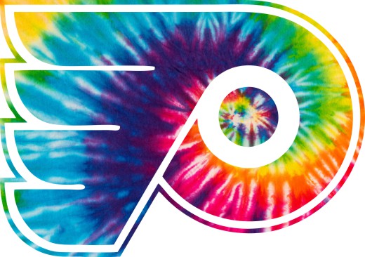 Philadelphia Flyers rainbow spiral tie-dye logo vinyl decal